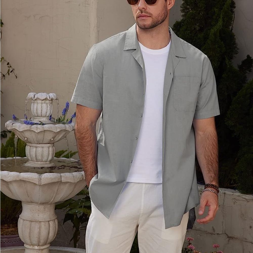 Men’s Linen Button Down Shirt